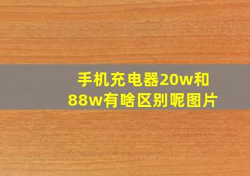 手机充电器20w和88w有啥区别呢图片