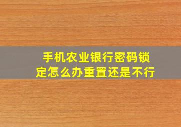 手机农业银行密码锁定怎么办重置还是不行