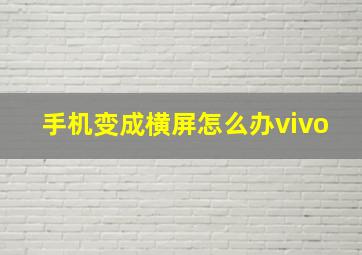 手机变成横屏怎么办vivo