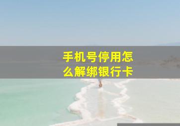 手机号停用怎么解绑银行卡