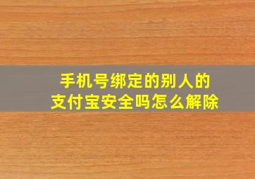 手机号绑定的别人的支付宝安全吗怎么解除