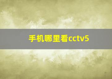 手机哪里看cctv5