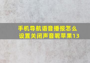 手机导航语音播报怎么设置关闭声音呢苹果13