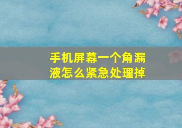 手机屏幕一个角漏液怎么紧急处理掉