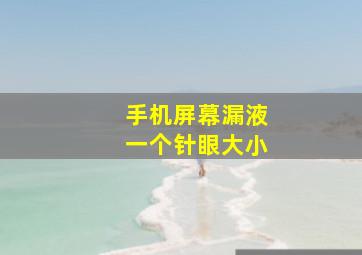 手机屏幕漏液一个针眼大小