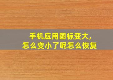 手机应用图标变大,怎么变小了呢怎么恢复