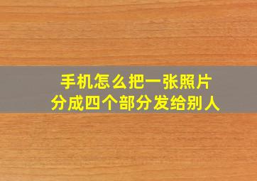 手机怎么把一张照片分成四个部分发给别人