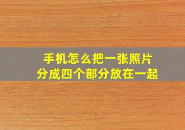 手机怎么把一张照片分成四个部分放在一起