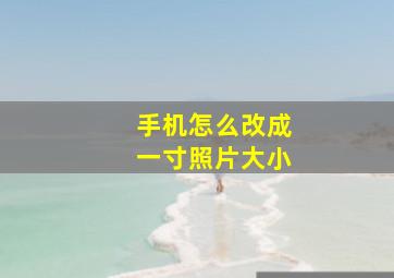 手机怎么改成一寸照片大小