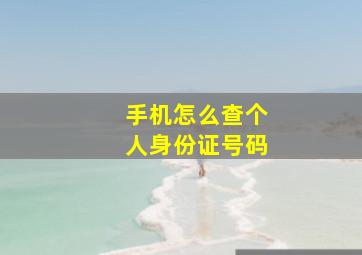 手机怎么查个人身份证号码