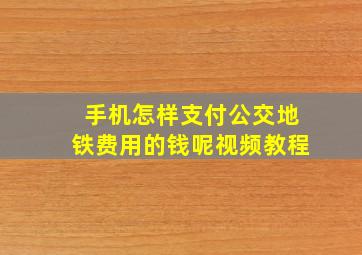 手机怎样支付公交地铁费用的钱呢视频教程