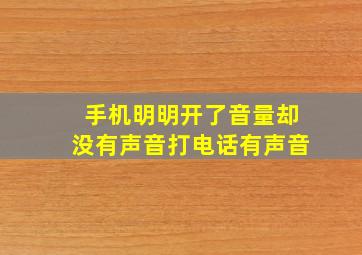 手机明明开了音量却没有声音打电话有声音