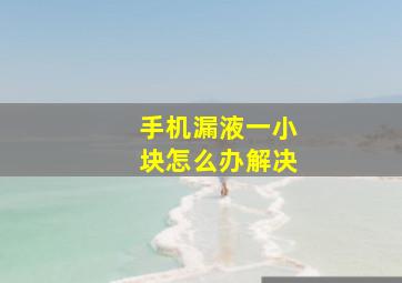 手机漏液一小块怎么办解决