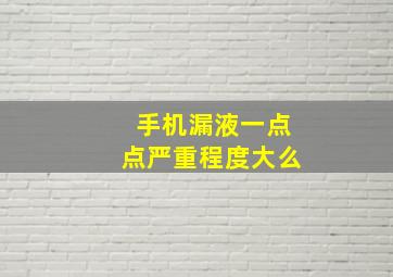 手机漏液一点点严重程度大么