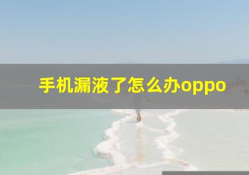 手机漏液了怎么办oppo