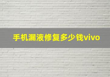 手机漏液修复多少钱vivo