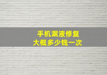 手机漏液修复大概多少钱一次