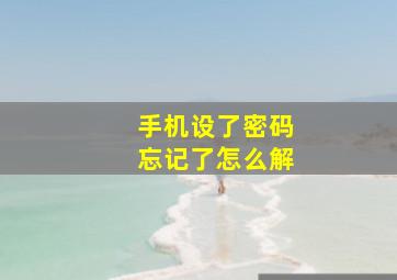 手机设了密码忘记了怎么解