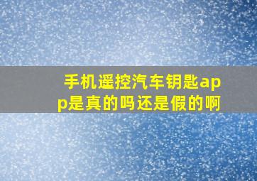 手机遥控汽车钥匙app是真的吗还是假的啊