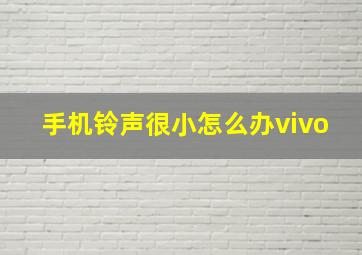 手机铃声很小怎么办vivo