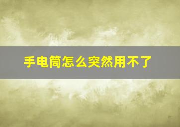 手电筒怎么突然用不了