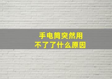 手电筒突然用不了了什么原因