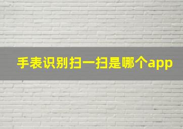 手表识别扫一扫是哪个app