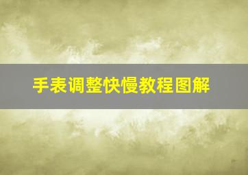 手表调整快慢教程图解