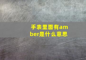 手表里面有amber是什么意思