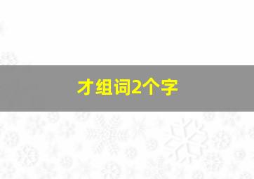 才组词2个字