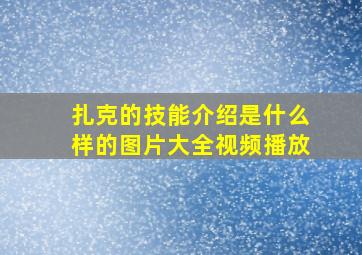 扎克的技能介绍是什么样的图片大全视频播放