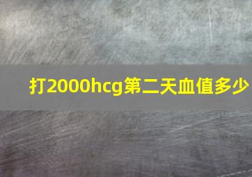 打2000hcg第二天血值多少