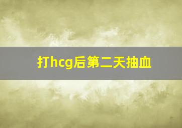 打hcg后第二天抽血