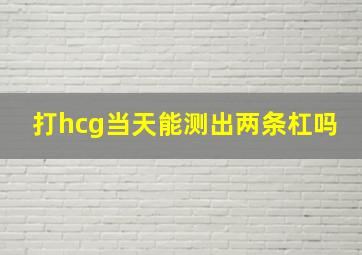 打hcg当天能测出两条杠吗