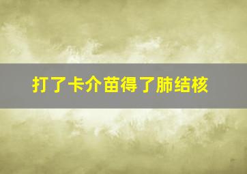 打了卡介苗得了肺结核