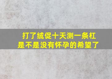 打了绒促十天测一条杠是不是没有怀孕的希望了