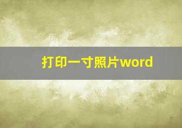 打印一寸照片word