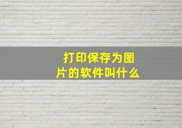 打印保存为图片的软件叫什么