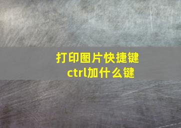 打印图片快捷键ctrl加什么键