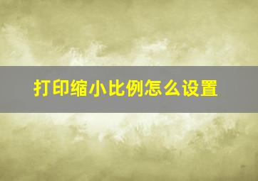 打印缩小比例怎么设置