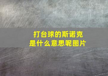 打台球的斯诺克是什么意思呢图片