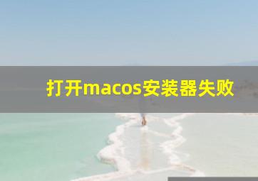 打开macos安装器失败