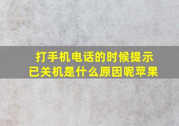 打手机电话的时候提示已关机是什么原因呢苹果