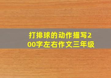 打排球的动作描写200字左右作文三年级