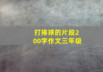 打排球的片段200字作文三年级