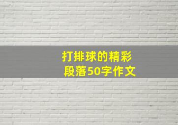 打排球的精彩段落50字作文