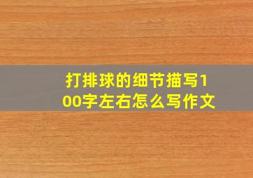 打排球的细节描写100字左右怎么写作文