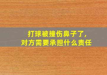 打球被撞伤鼻子了,对方需要承担什么责任