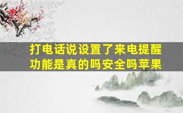 打电话说设置了来电提醒功能是真的吗安全吗苹果