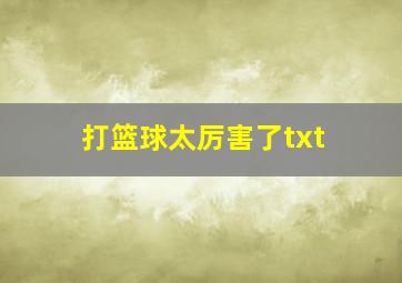 打篮球太厉害了txt